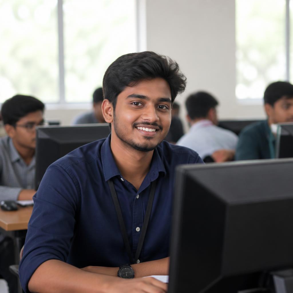 Student learning computers at BIIT Institute